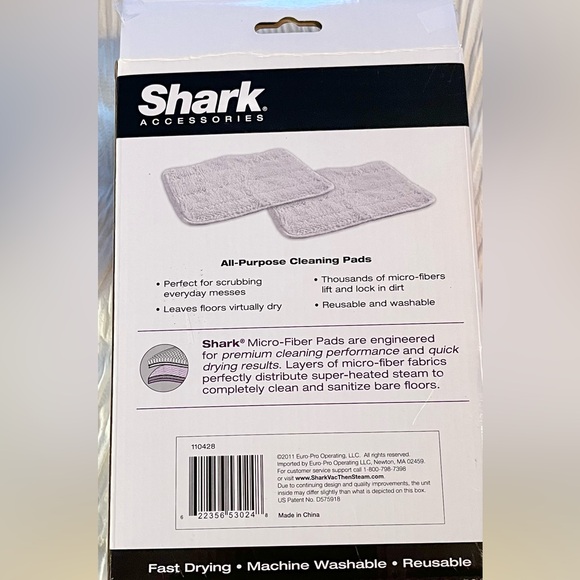 Shark Accessories 2 In 1 Vac Then Steam 2 Cleaning Pads New - Picture 2 of 2